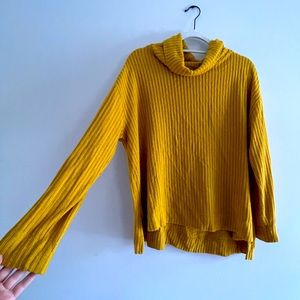 “Anthro that ish on 😝” yellow casual turtleneck sweater